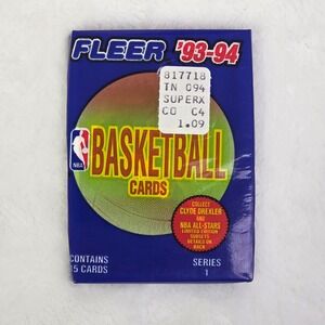 1993-94 Fleer NBA Basketball Cards Series 1 Sealed Pack 15 Cards Clyde Drexler